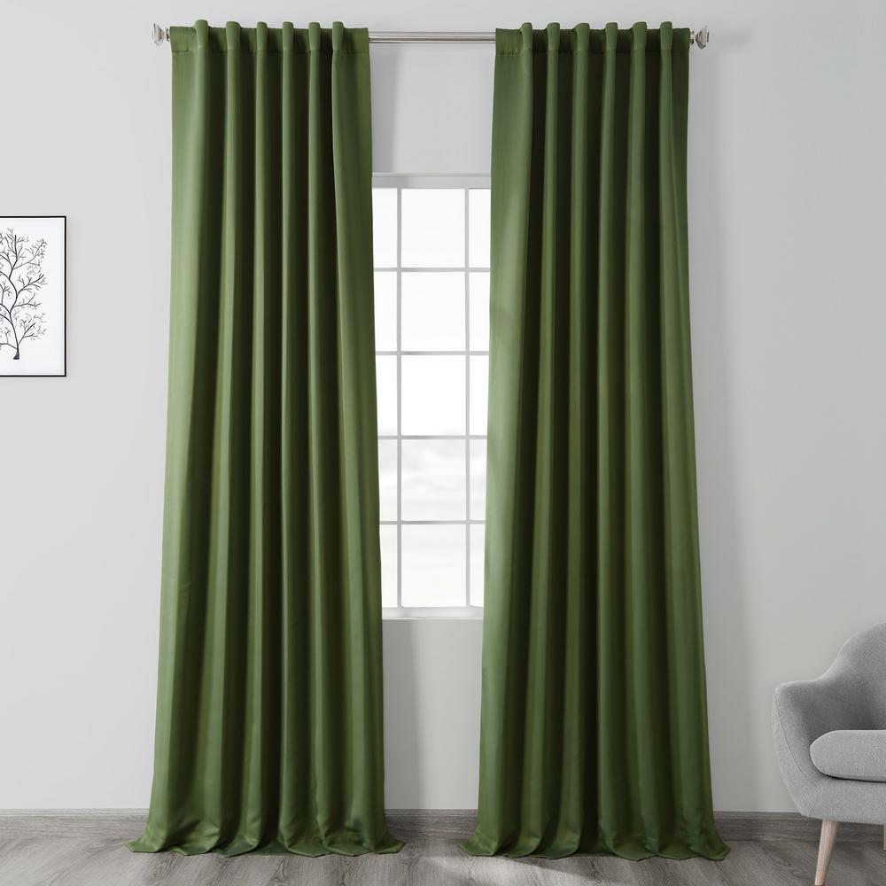 Exclusive Fabrics Furnishings Oasis Green Blackout Room Darkening Curtain 50 In W X 96 In L