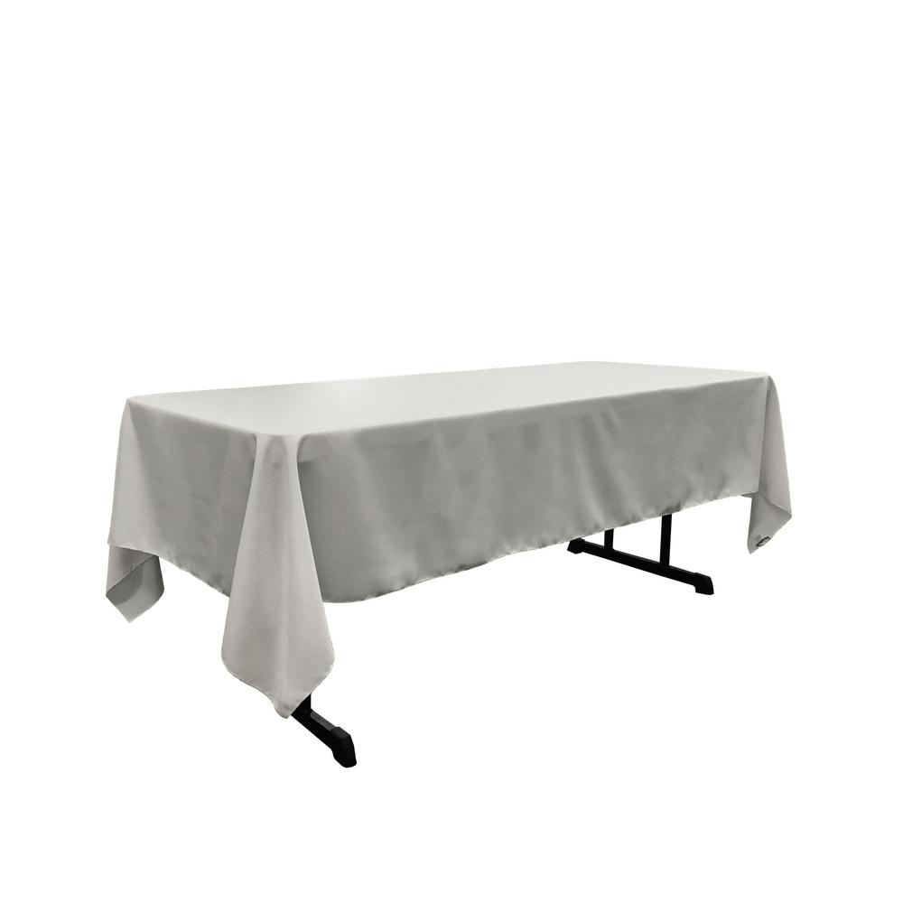 La Linen Polyester Poplin 60 In X 126 Light Gray Rectangular La Linen Polyester Poplin 60 In X 126 Light Gray Rectangular Tablecloth