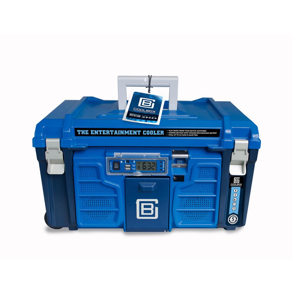 17.75 qt. Telescoping Handle 2Wheels Bluetooth Speakers CoolerCB100