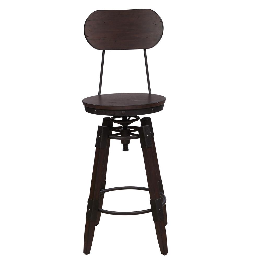 Pulaski Furniture 15 75 In Distressed Chocolate Vintage Distressed Chocolate Vintage Style Swivel Barstool
