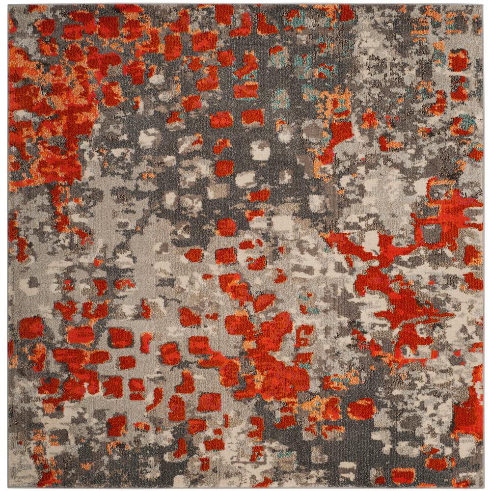 Orange Square Area Rugs The Home Depot Monaco Gray Orange 7 Ft Square Area Rug