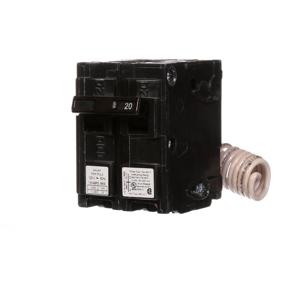 Murray 20 Amp SinglePole Type MP Circuit Breaker with 120Volt Shunt