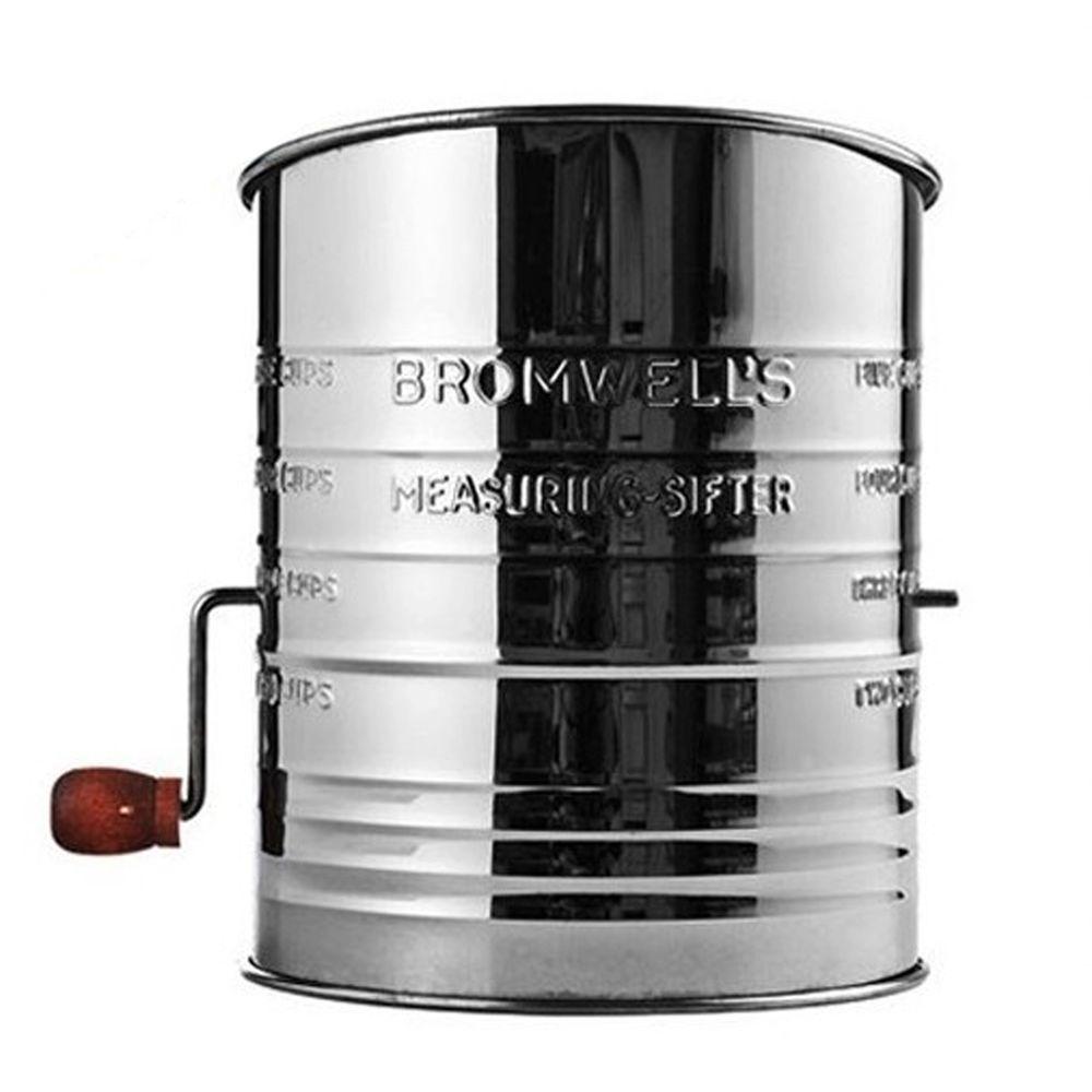 Jacob Bromwell All-American Stainless Steel Silver Flour Sifter by Jacob Bromwell