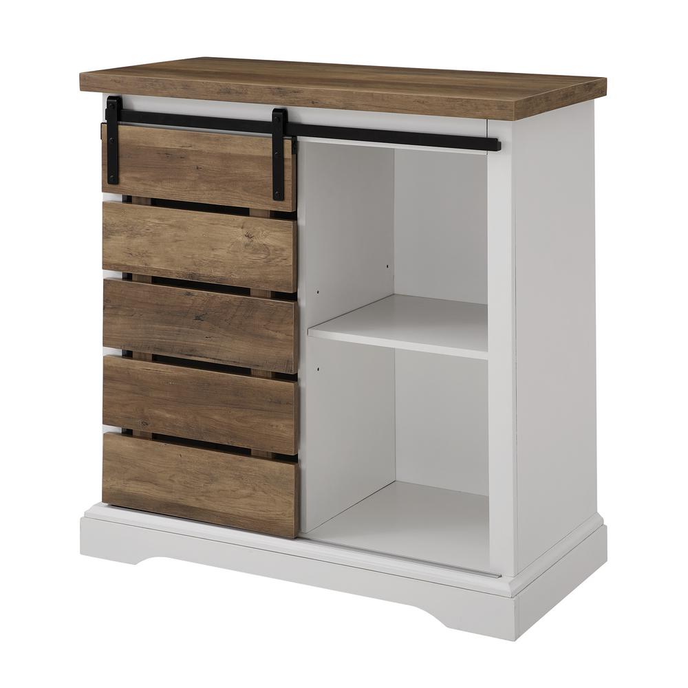 Walker Edison Furniture Company 32 In Solid White Rustic Oak