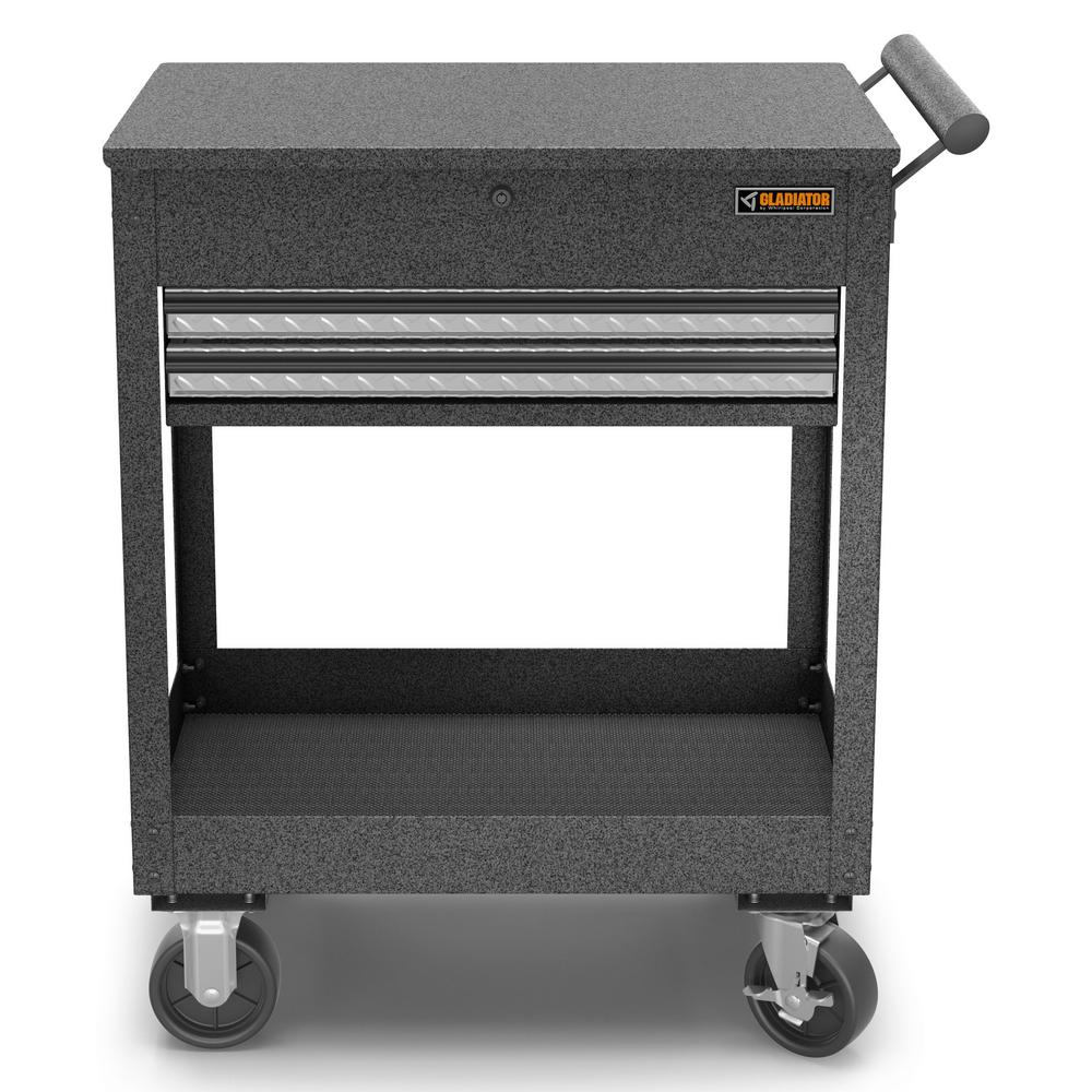 Gladiator The Home Depot 27 In 2 Drawer Steel Utility Cart Granite