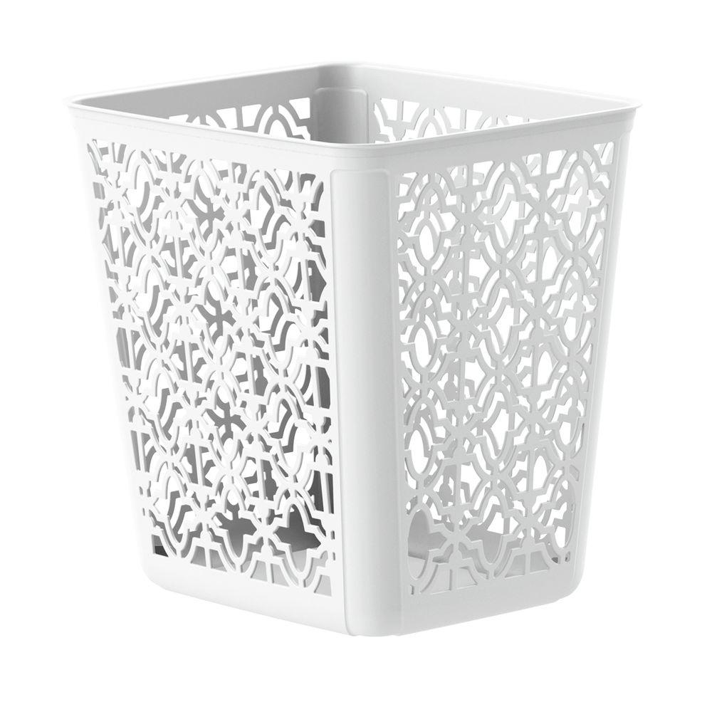 United Solutions 4 Gal. White Trellis WastebasketSR8351 The Home Depot