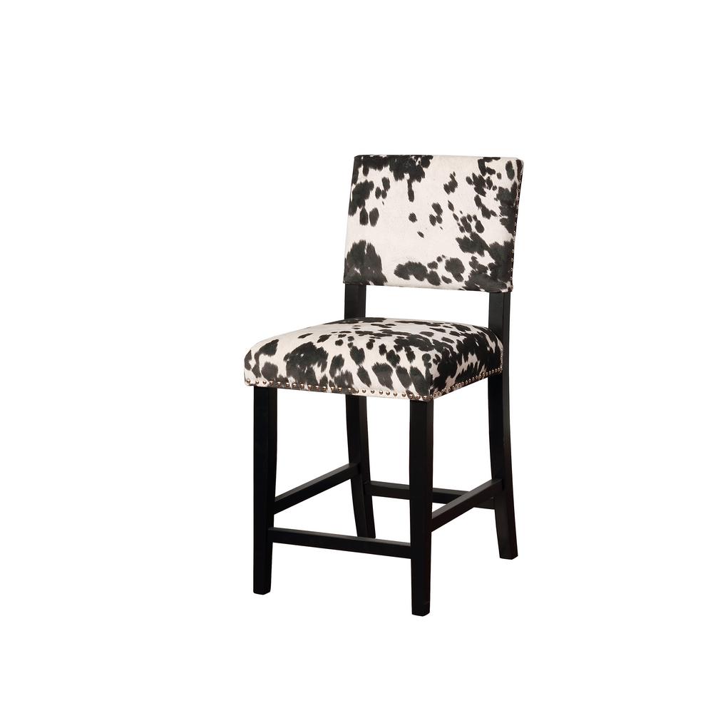 Linon Home Decor Carolyn Black Cow Print Counter Stool Thd00586 Linon Home Decor Carolyn Black Cow Print Counter Stool