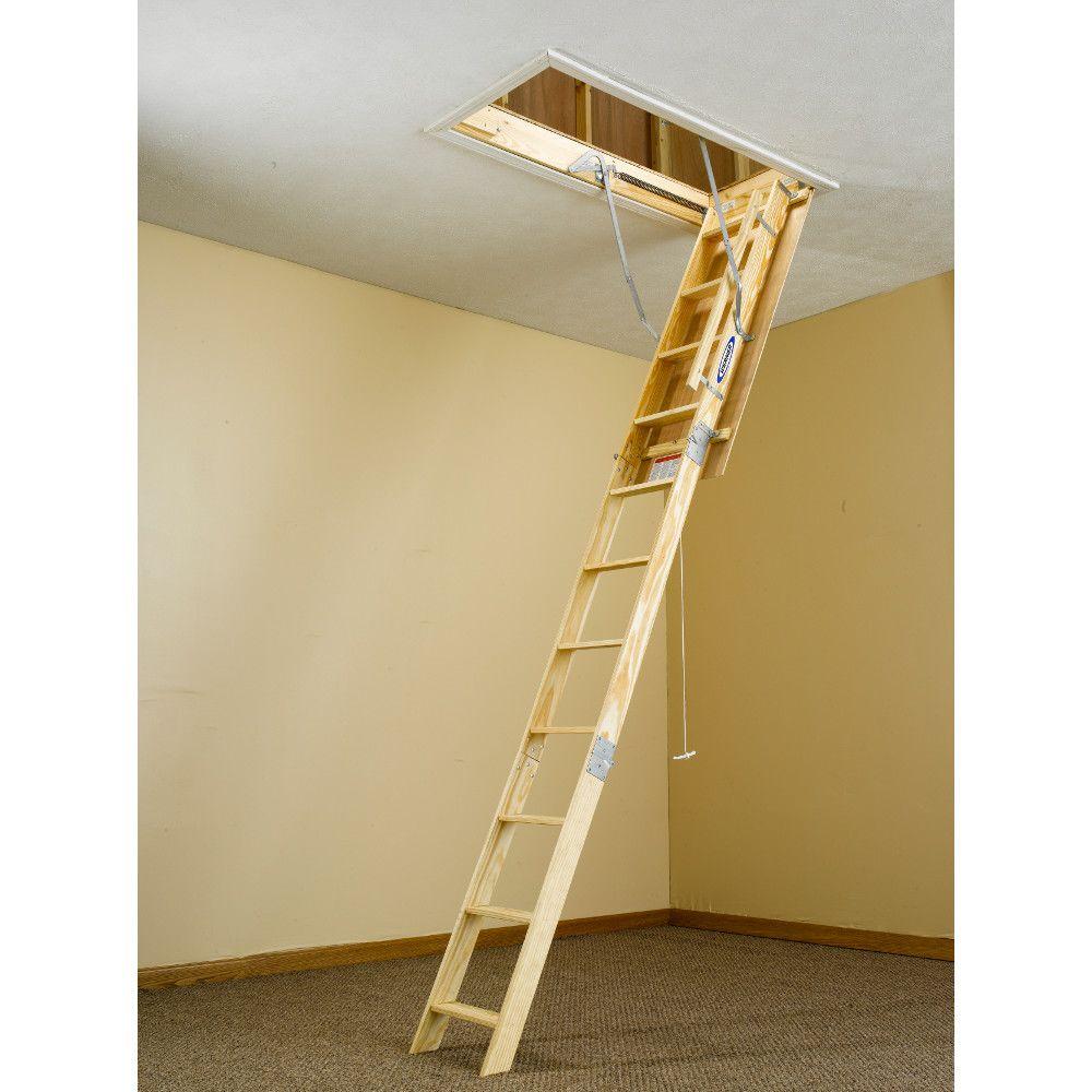Home Workshop Storage Equipment Wooden Attic Ladder Pull Down