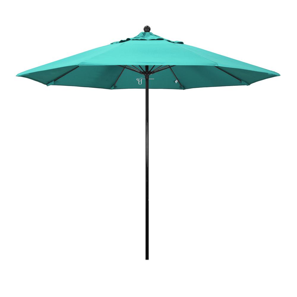 California Umbrella 9 ft. Fiberglass Market Push Lift Patio Umbrella in ...