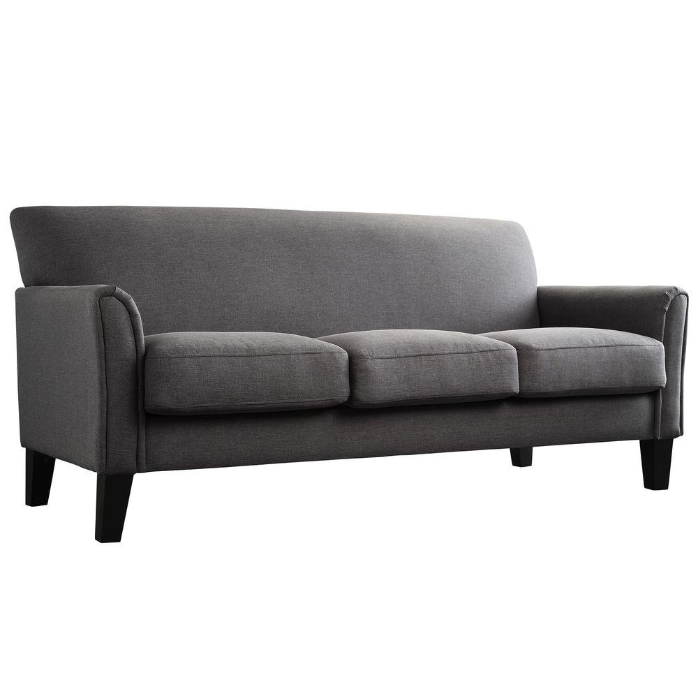 HomeSullivan Durham Charcoal Linen Sofa409913DGL3TLASOFA The Home Depot