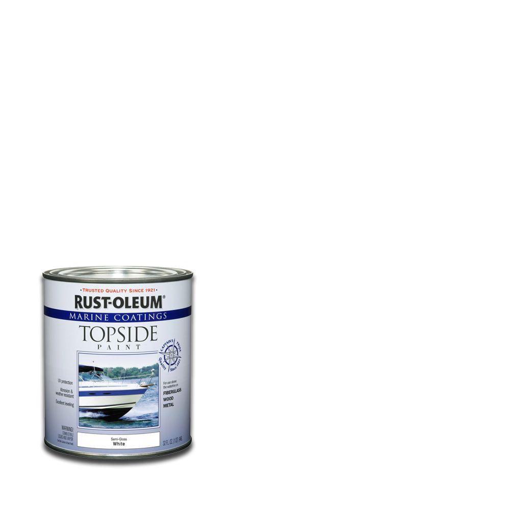 Rust Oleum Marine 1 Qt Gloss White Topside Paint 4 Pack 206999 Semi Gloss White Topside Paint 4 Pack Rust Oleum Marine