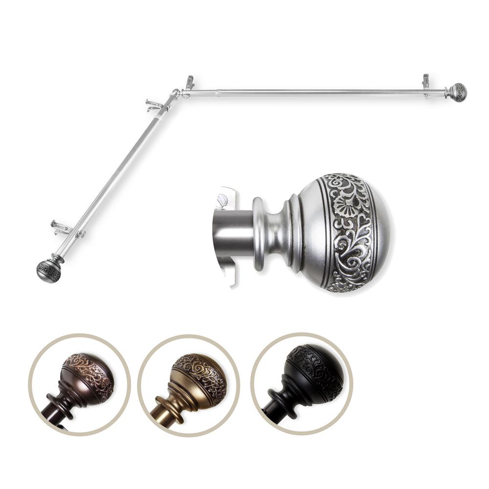 66 in. to 120 in. 13/16 in. Adjustable Corner Window Curtain Rod in