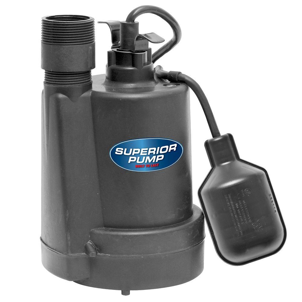 1/4 HP Submersible Thermoplastic Sump Pump-92250 - The Home Depot