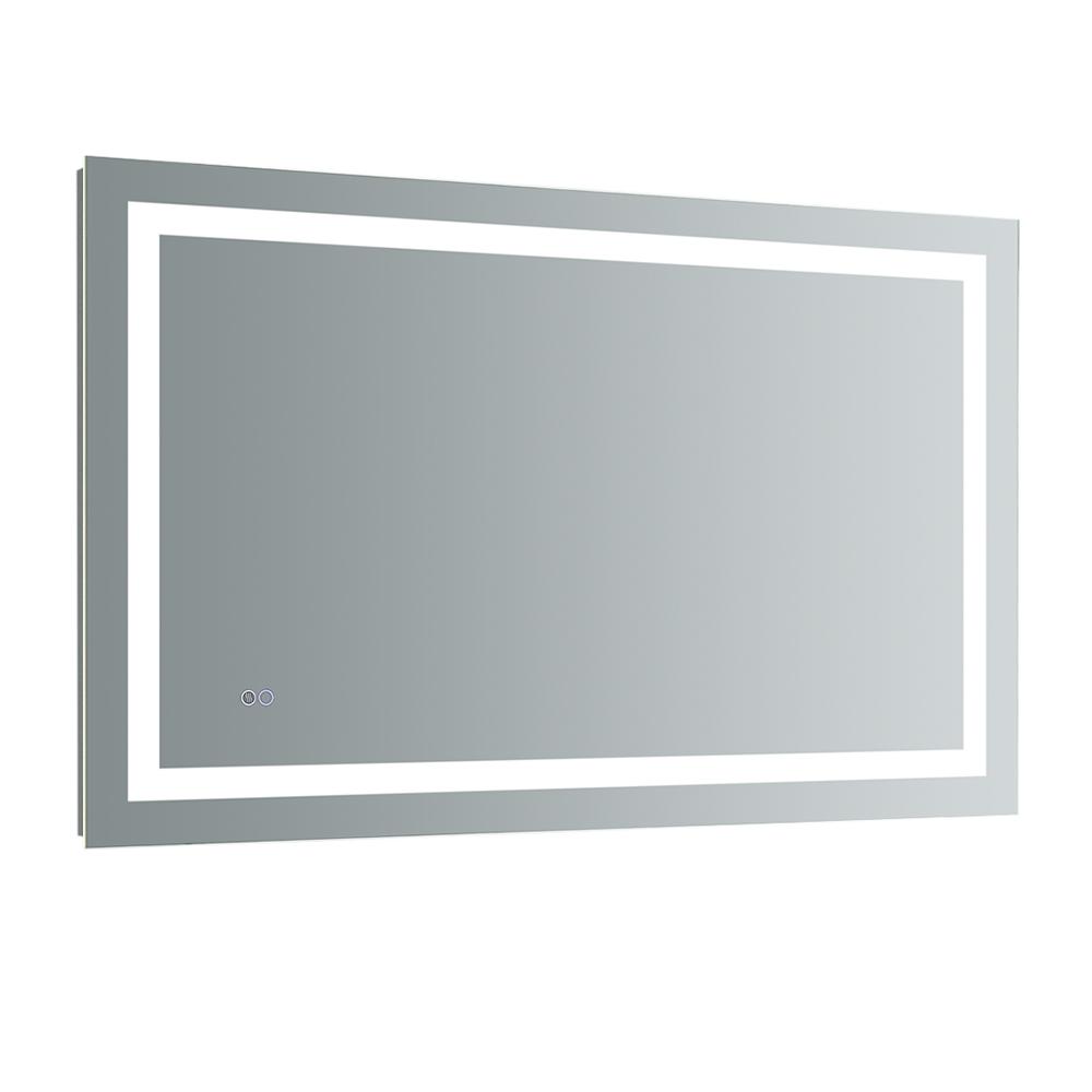 Led Light Bathroom Mirrors Bath The Home Depot H Frameless Single Bathroom Mirror With Led