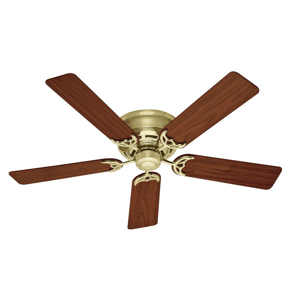 Hunter Low Profile III 52 in. Indoor Bright Brass Ceiling Fan53070 The Home Depot