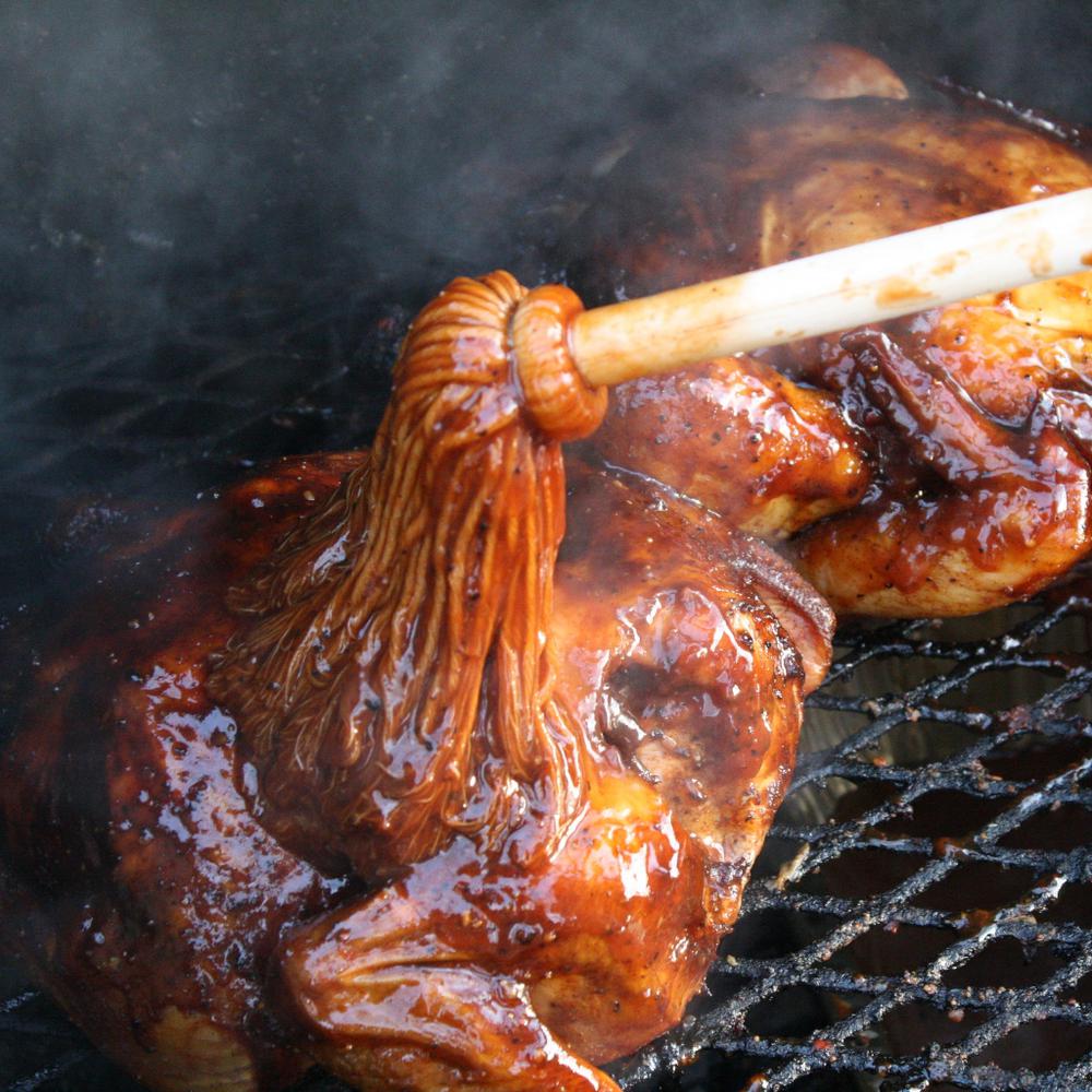 Basting Brushes Basting Barbecue Mop Cotton Fiber Head Long Hardwood Handle Dish Mop for Roasting Grilling Apply Barbeque Sauce Marinade