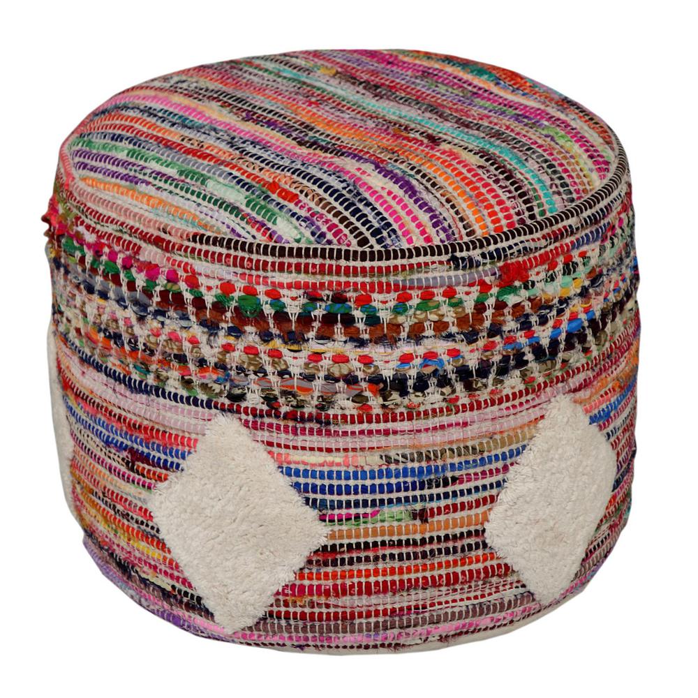LR Resources Southwest Bohemian 18 in. x 14 in. MultiColor Ottoman
