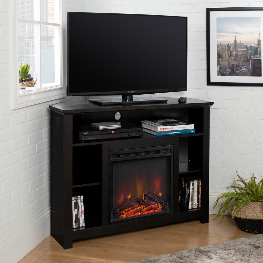 Walker Edison Furniture Company 44 Wood Corner Fireplace Tv
