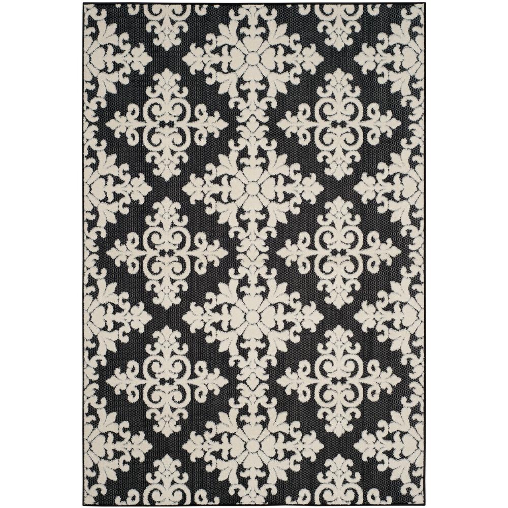 Safavieh Cottage Indoor Outdoor Black Cream 5 Ft X 8 Area Rug Safavieh Cottage Indoor Outdoor Black
