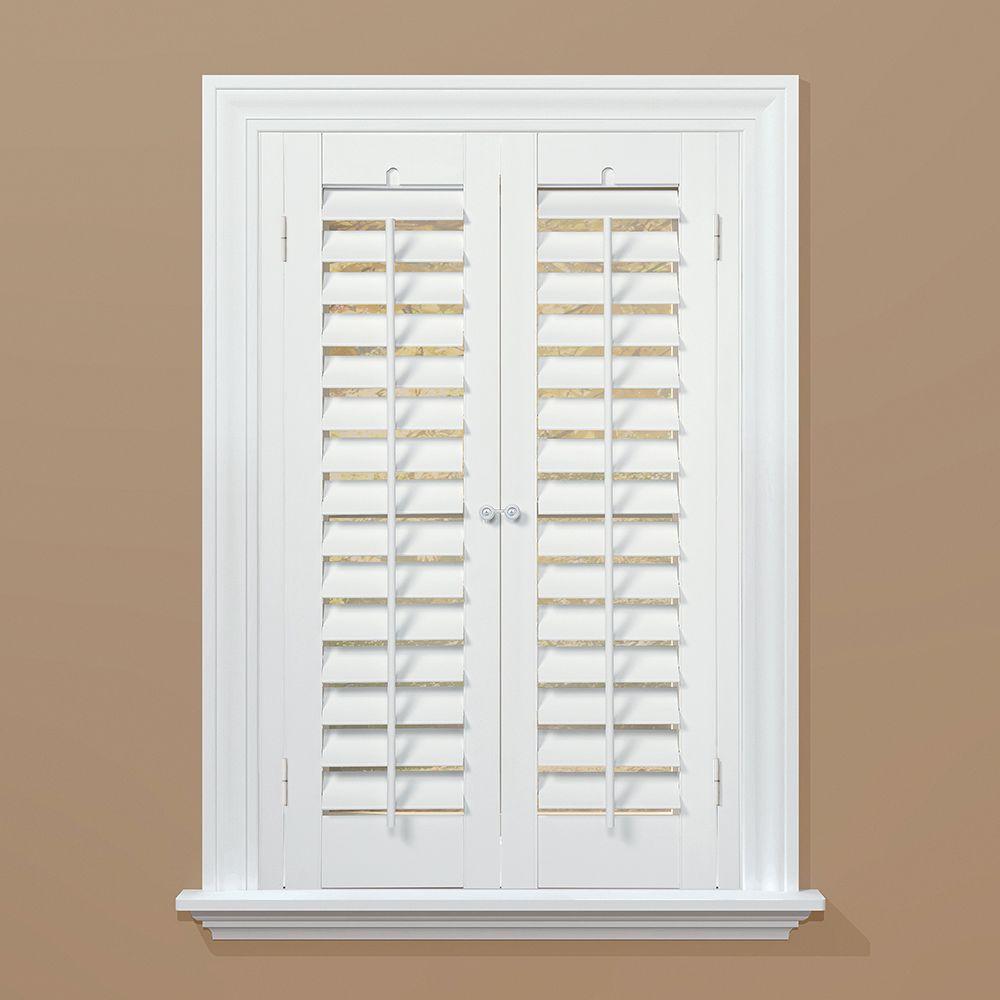 Home Basics Plantation Faux Wood White Interior Shutter Price Varies By Size