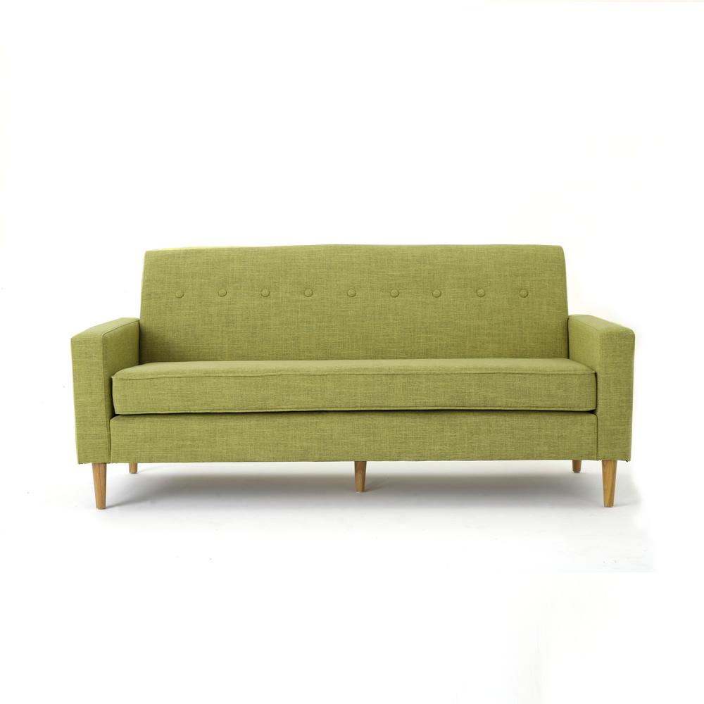 Noble House 3Seat Muted Green Fabric Sofa 302527 The Home Depot