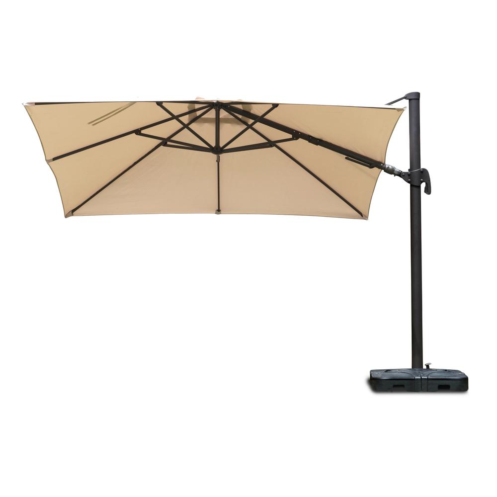 Atlantic Contemporary Lifestyle Free Pole Square 10 Ft X 10 Ft Aluminum Frame Patio Umbrella With Base Solsqrbas Br The Home Depot