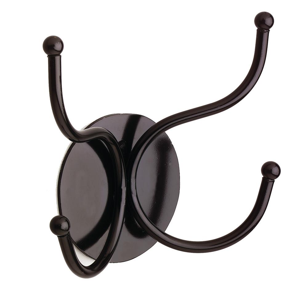 Buddy Products 7 25 In W X 2 D H Steel Hook Coat Rack On Round Plate Frame Black
