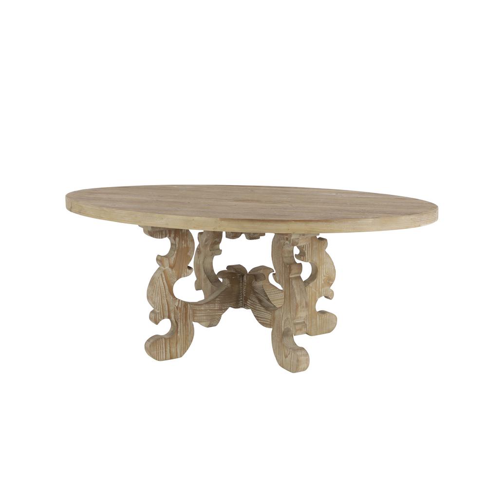 LITTON LANE Oval Brown Wooden Coffee Table46347 The Home Depot