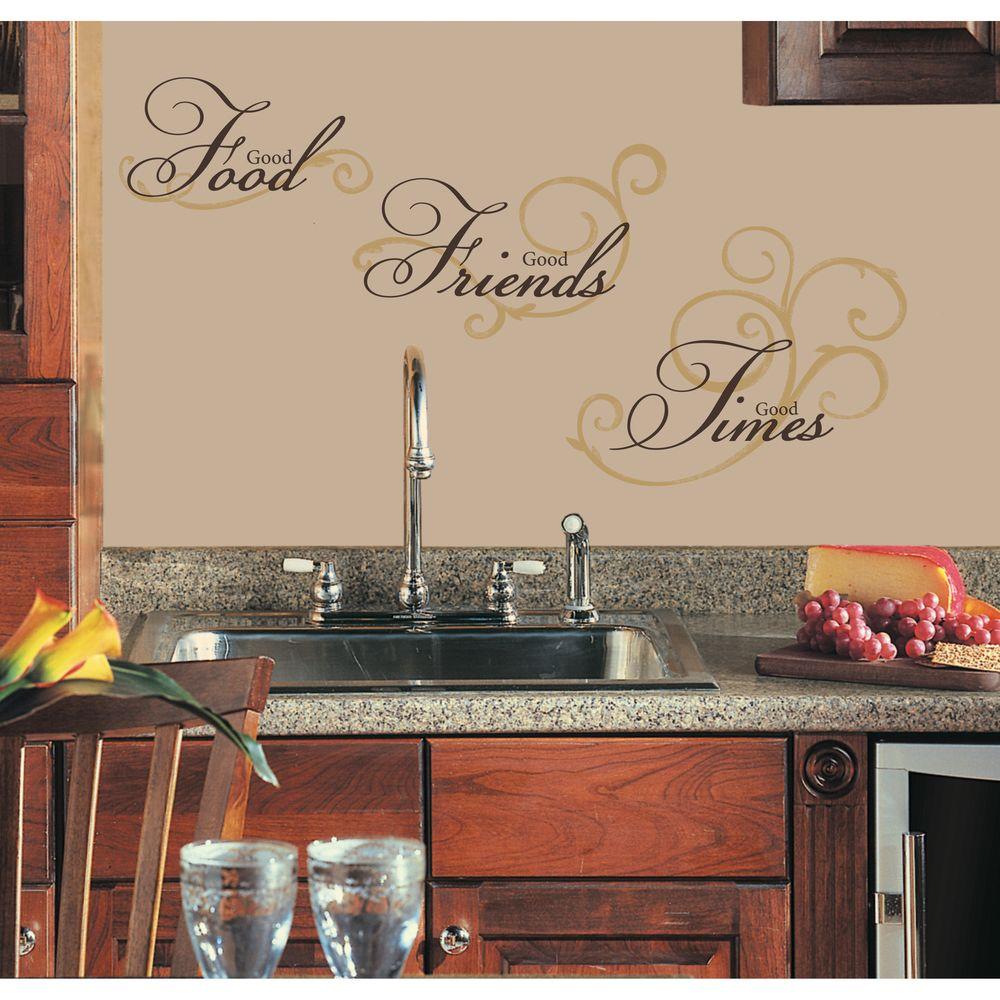 RoomMates Good Food Peel  and Stick Wall  Decal  Blacks 