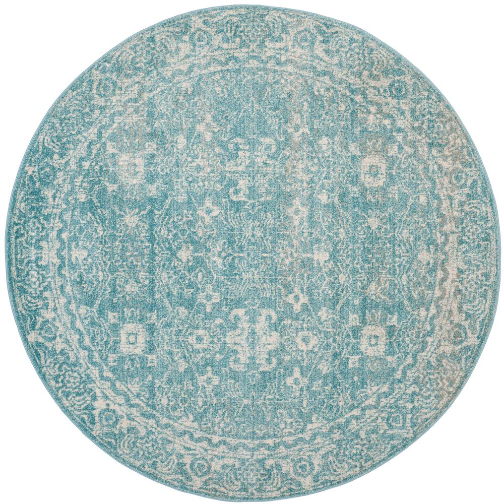 Round Jute Area Rugs The Home Depot Evoke Light Blue Ivory 7 Ft X Round Area Rug
