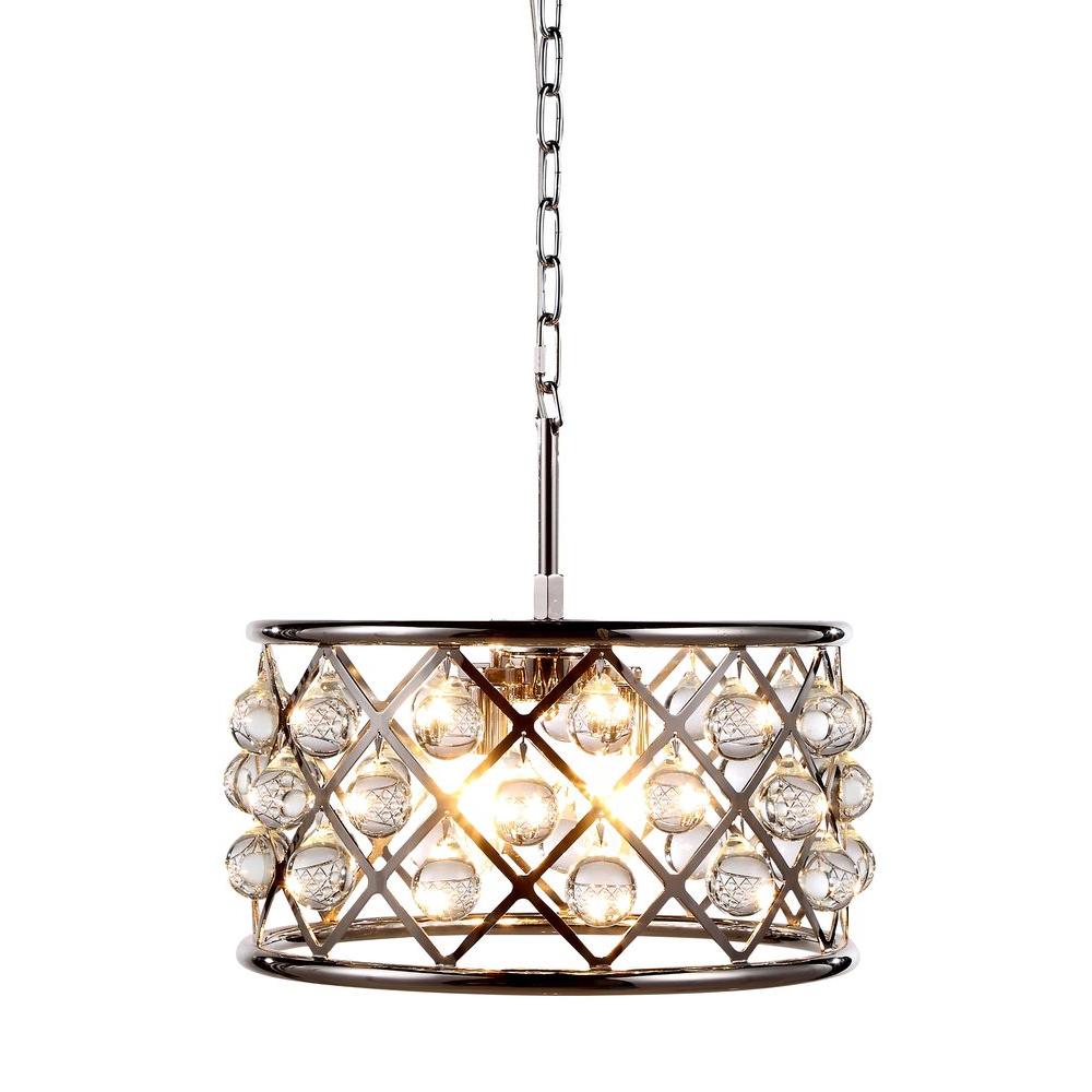Elegant Lighting Madison 4Light Polished Nickel Royal Cut Crystal