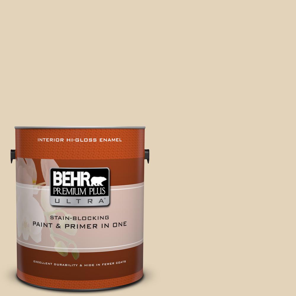 Behr Premium Plus Ultra 1 Gal Bxc 50 Stucco White Hi Gloss Enamel Bxc 50 Stucco White Hi Gloss Enamel Interior Paint And Primer In One