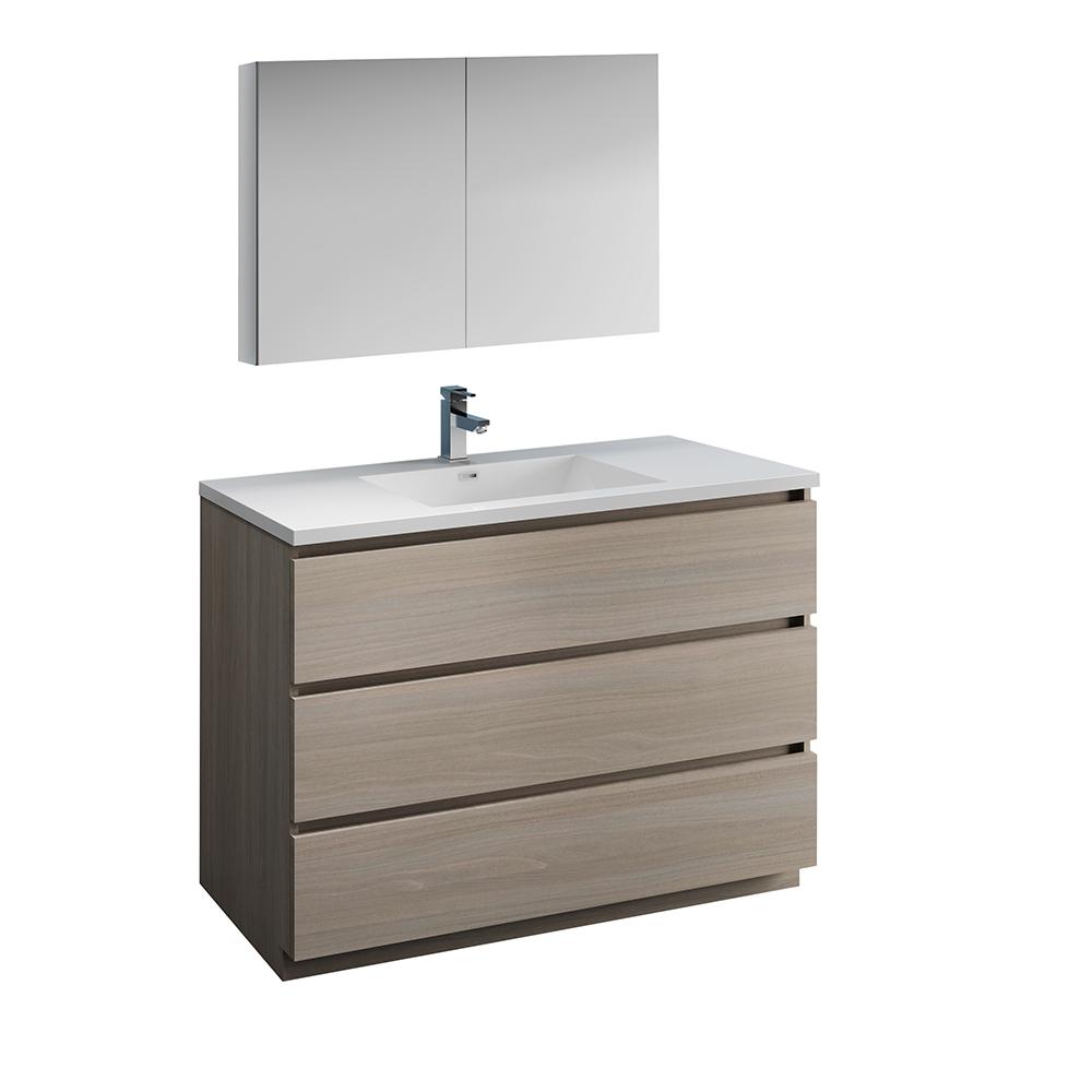 Fresca Lazzaro 48 In Modern Bathroom Vanity Gray Wood With Modern Bathroom Vanity In Gray Wood