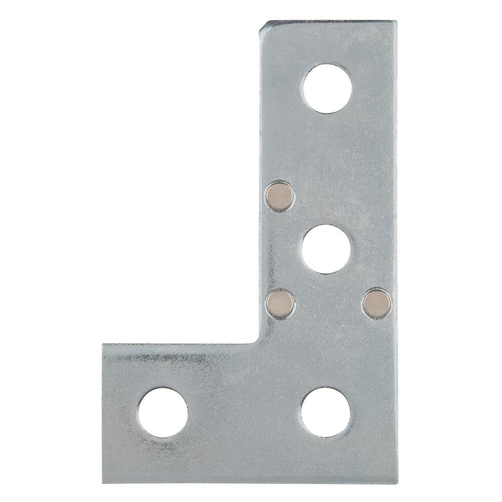 Supermag 4-Hole Flat Corner Bracket with Magnets in SilverGalv-ZN219MEG ...