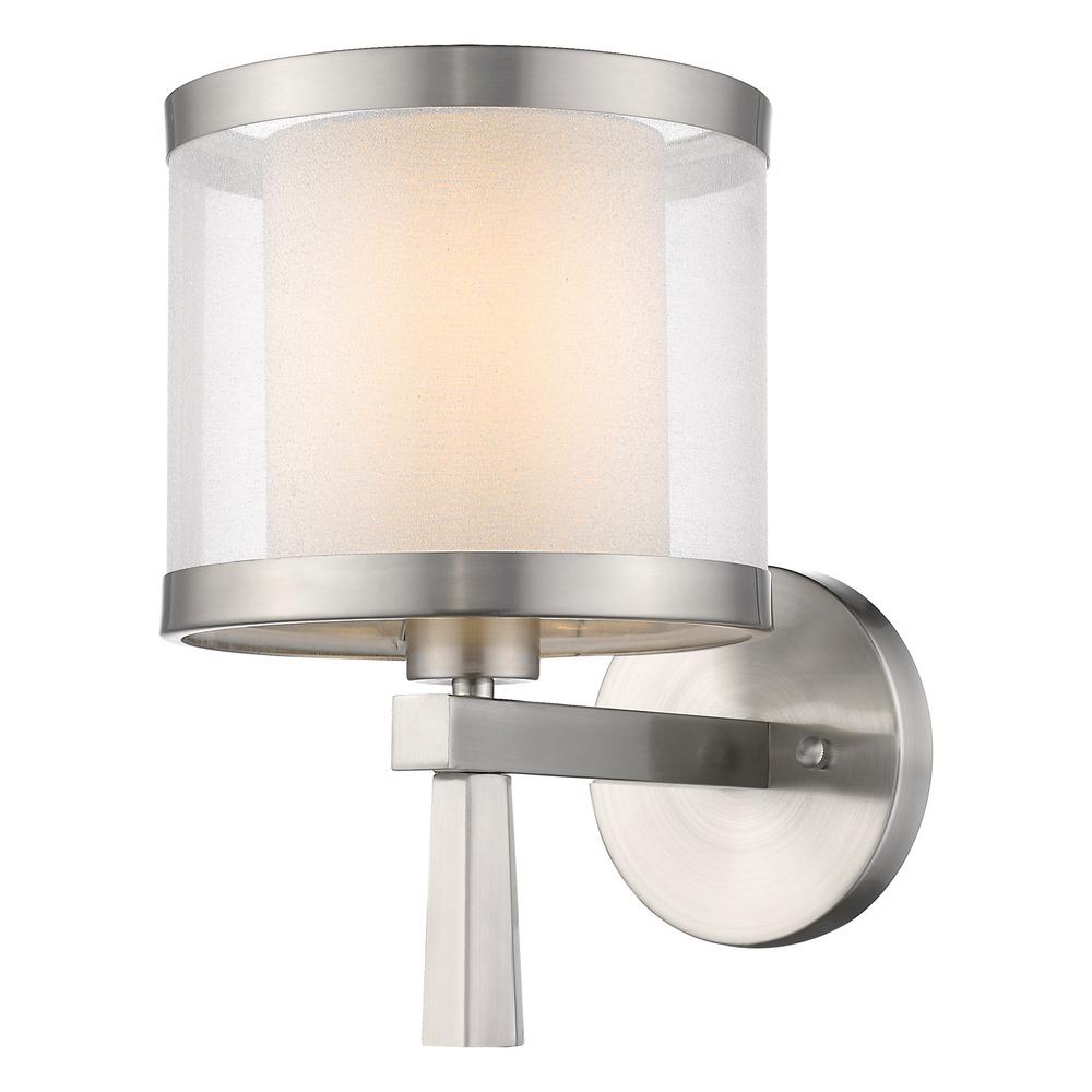 Trend Lighting Lux 1 Light Brushed Nickel Wall Sconce With Metal Lux 1 Light Brushed Nickel Wall Sconce