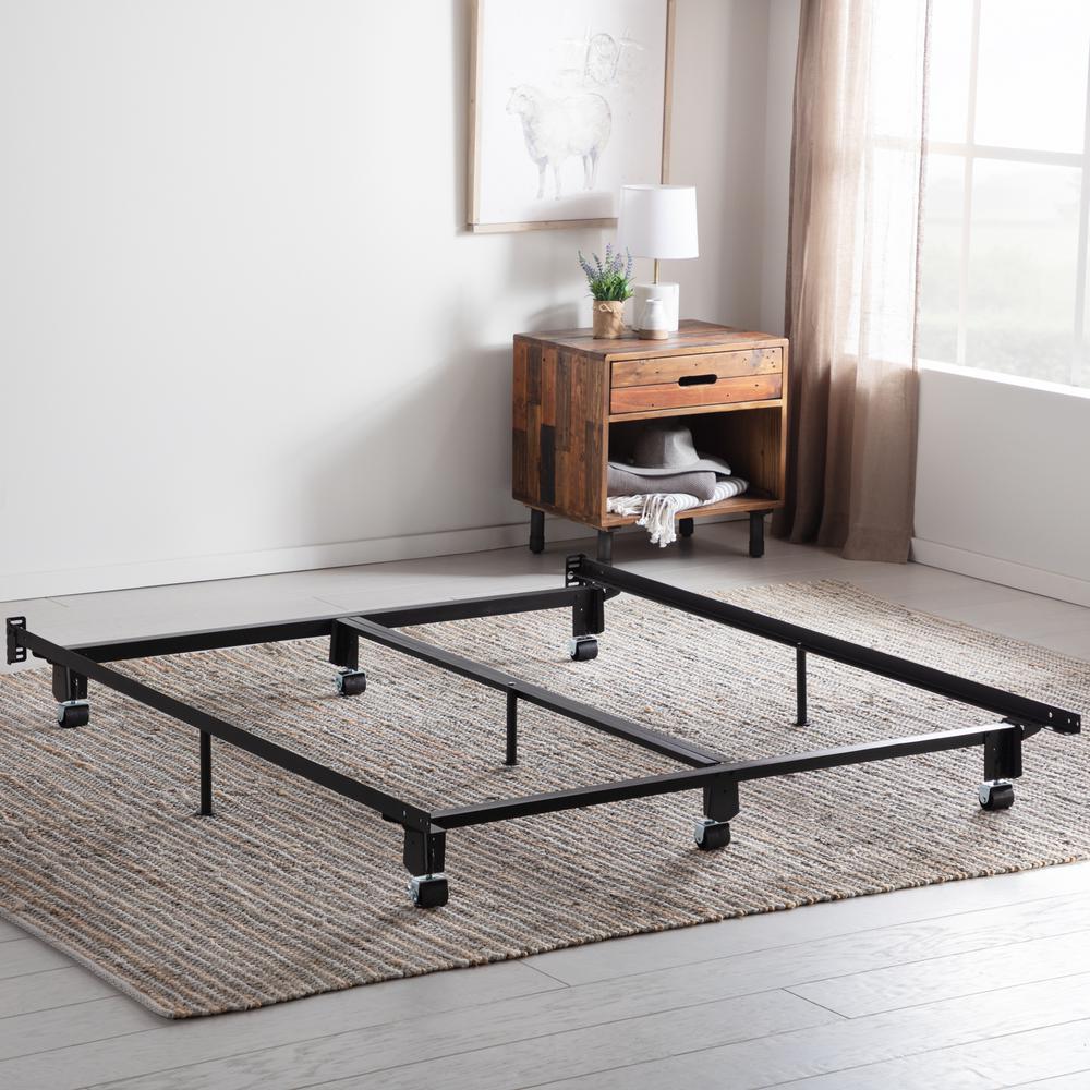 Brookside Steel Wedge Lock Metal Bed Frame with Rug Rollers Twin