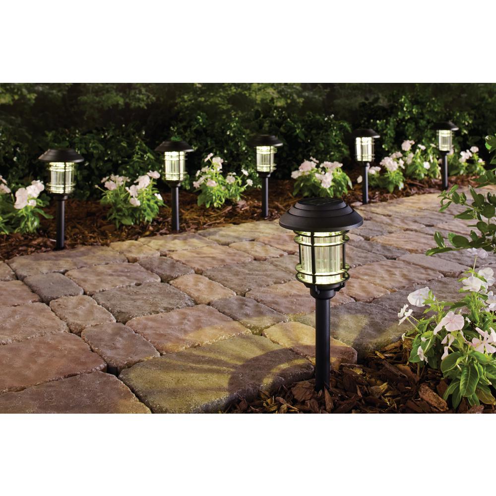 Hampton Bay Solar Black Outdoor Integrated Led Landscape Path