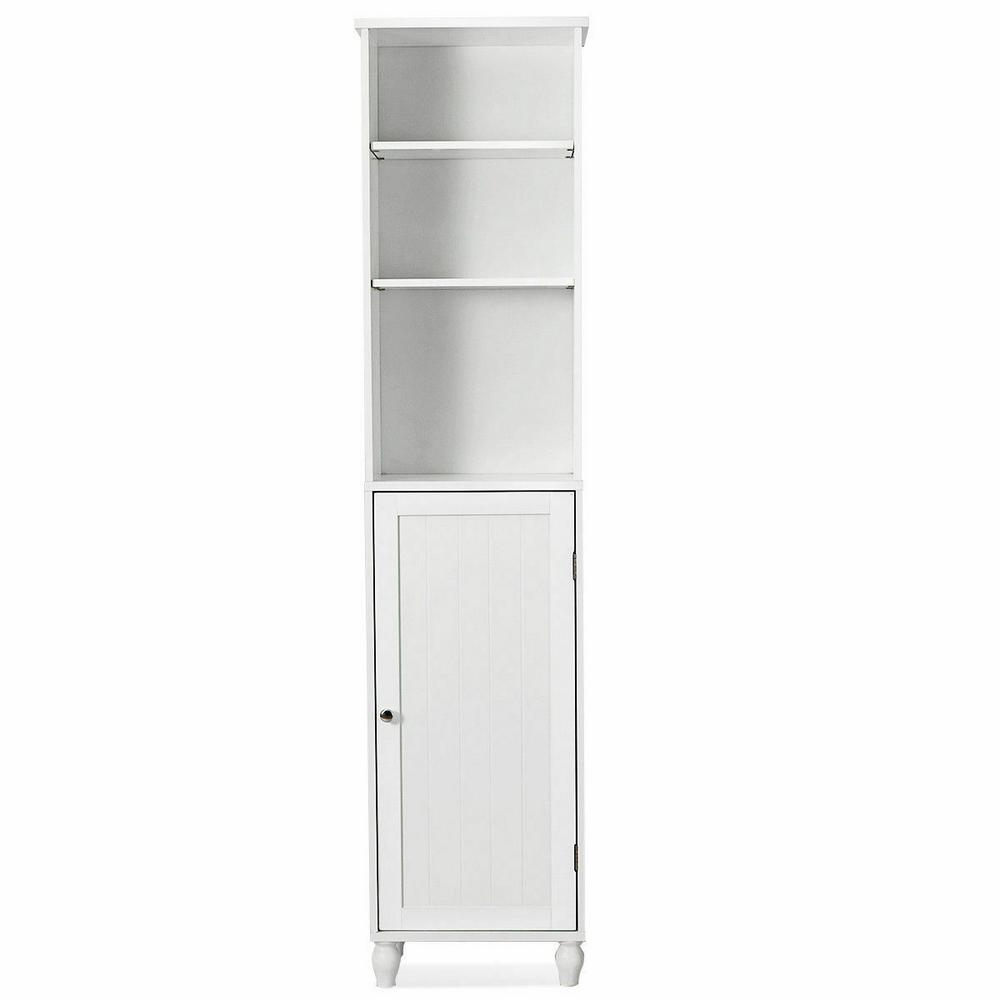 Costway 7 5 In W Wooden Over The Toilet Storage Cabinet Space