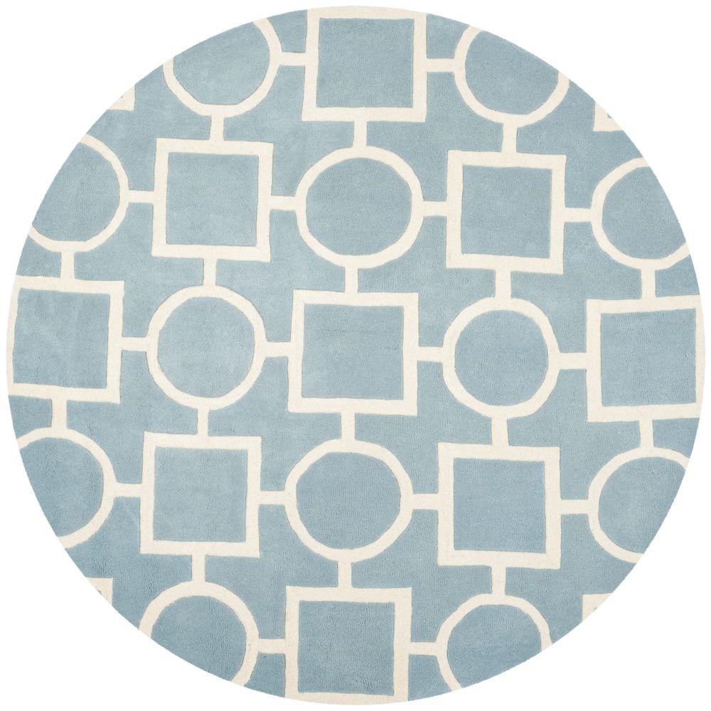 Safavieh Chatham Blue/Ivory 7 ft. x 7 ft. Round Area RugCHT737B7R