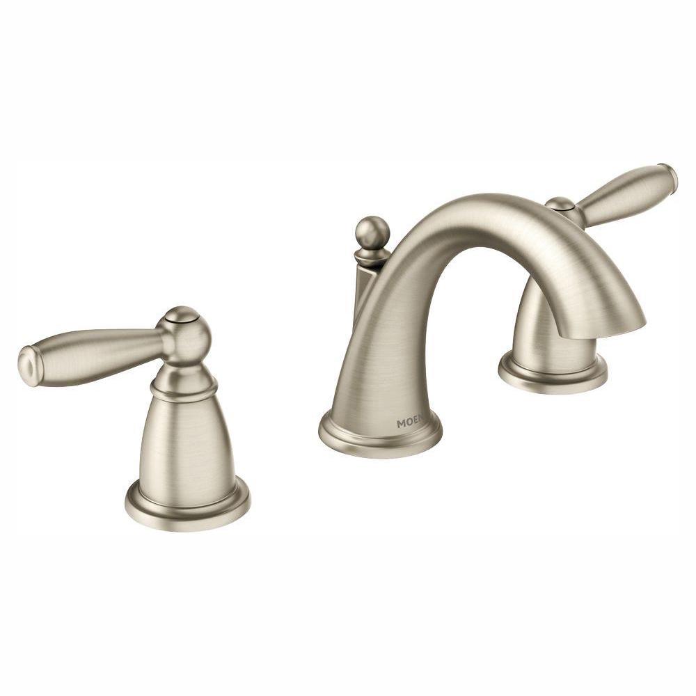 MOEN Brantford 8 In Widespread 2 Handle High Arc Bathroom Faucet Trim   Brushed Nickel Widespread Moen Widespread Bathroom Sink Faucets T6620bn 64 1000 