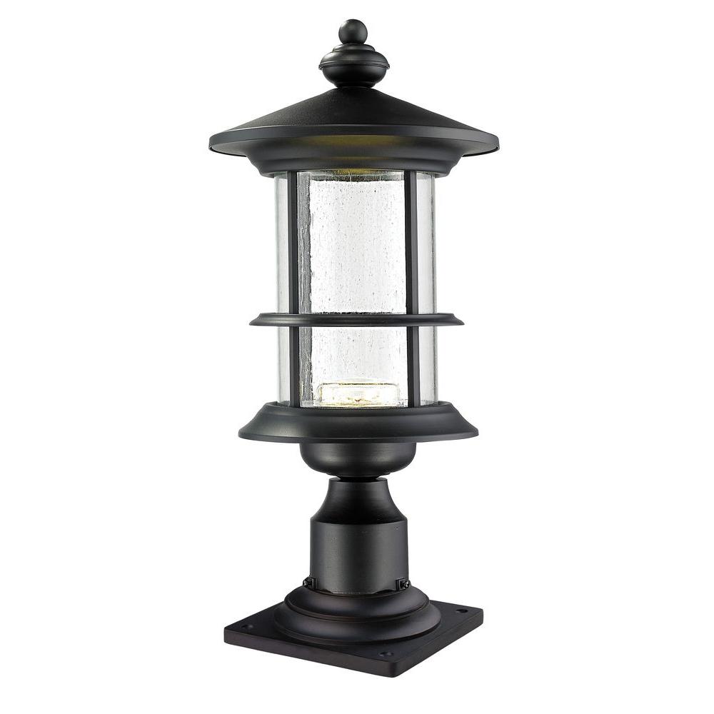 Pier Mount Lights Weather Resistant Integrated Led Outdoor Burnim 1 Light Outdoor Black Integrated Led Pier Mount With Clear Seedy Glass