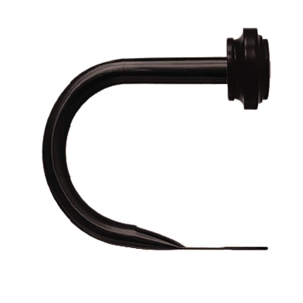 1 2 In Dia U Arm Holdback In Black With Round End Caps 2 Pack