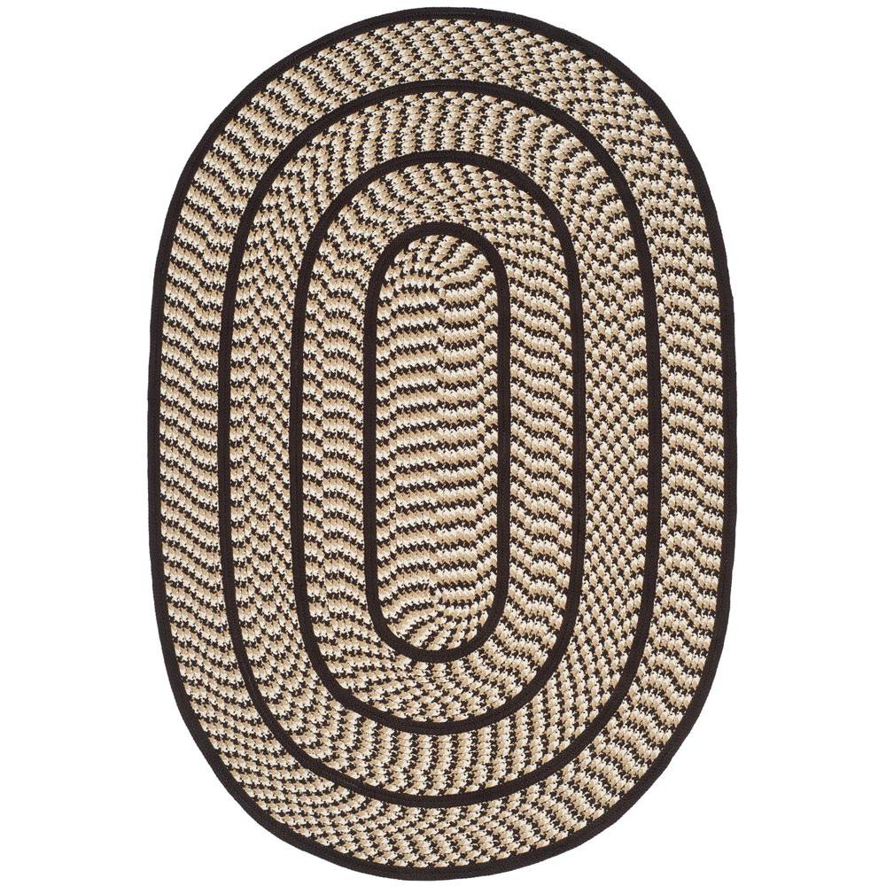 Safavieh Braided Ivory/Dark Brown 4 ft. x 6 ft. Oval Area RugBRD401E