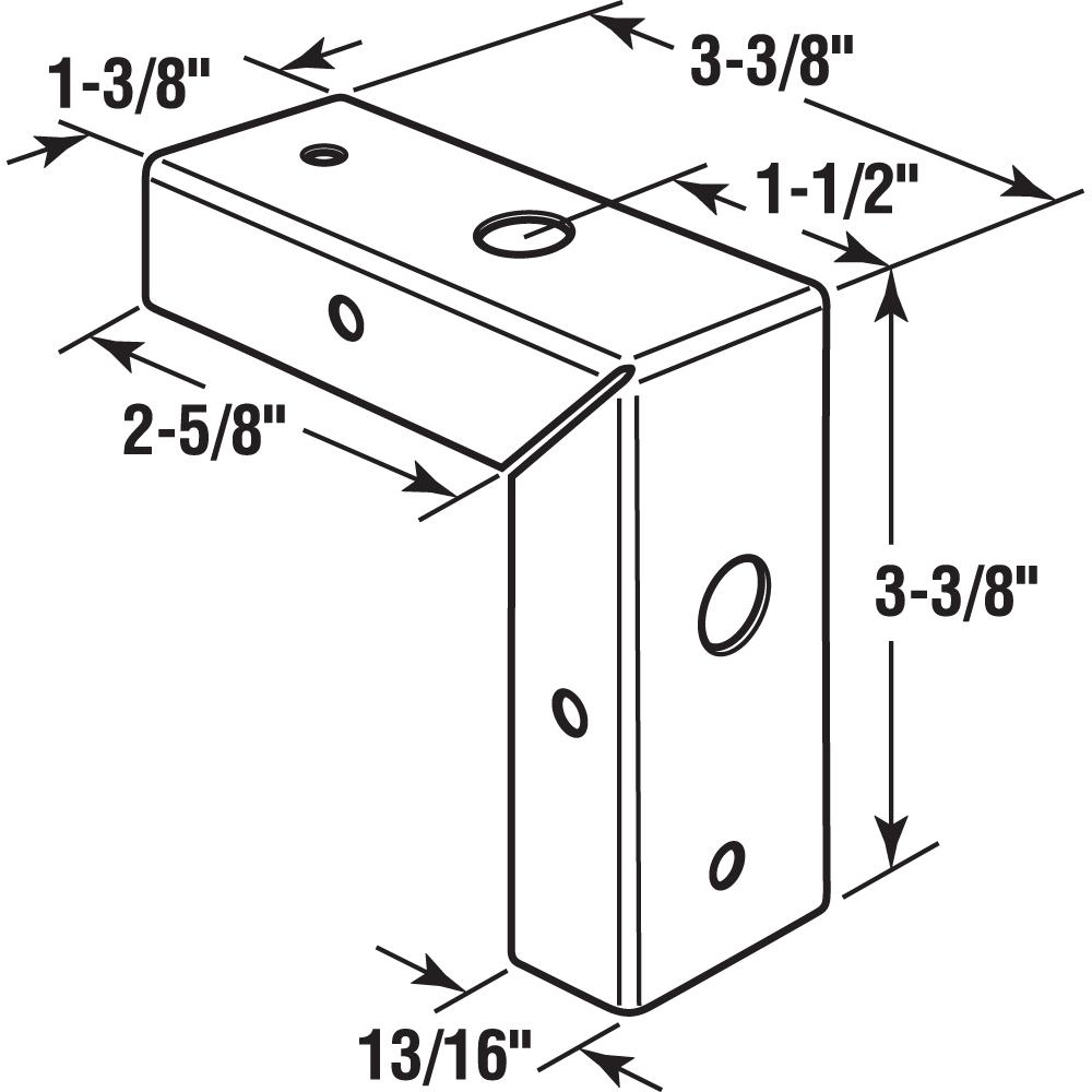 Prime Line 1 1 8 In X 3 3 8 In Bi Fold Door Corner Repair Bracket 2 Pack