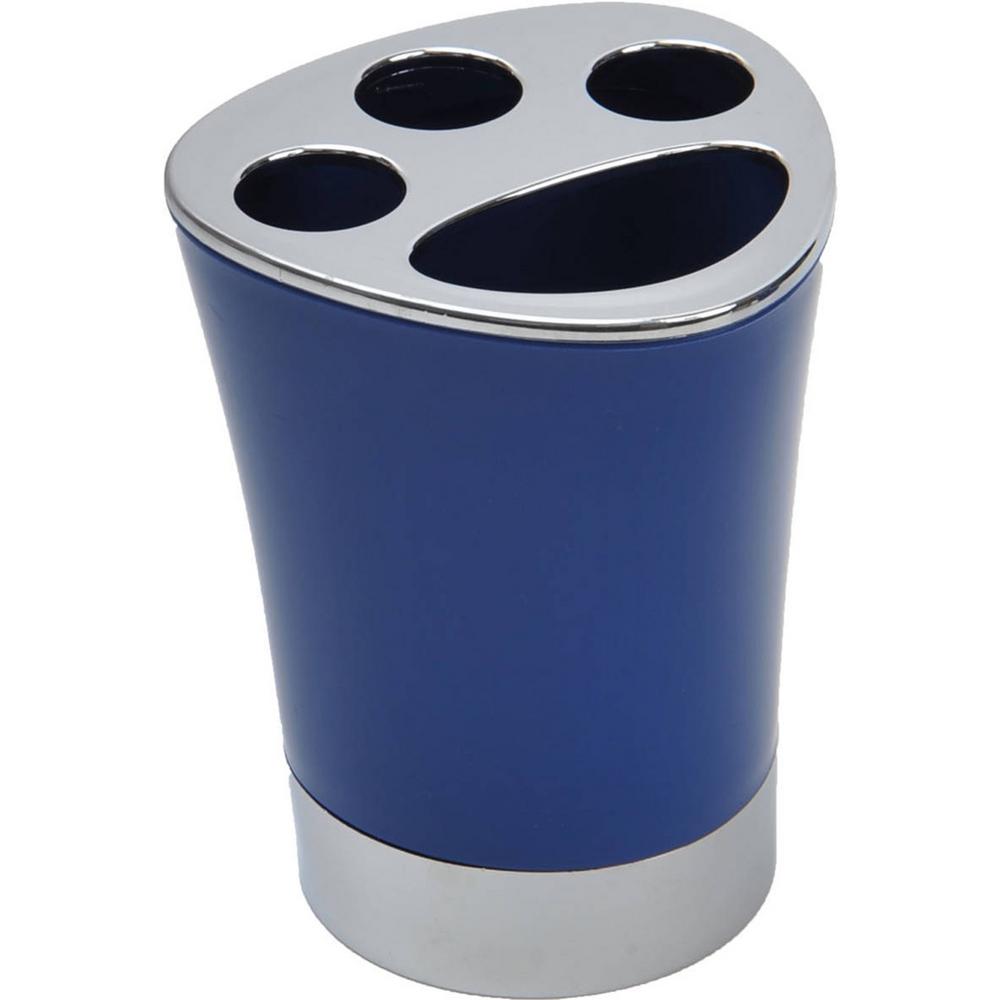 Bath Toothbrush and Toothpaste Holder Chrome Parts Navy Blue6318N118