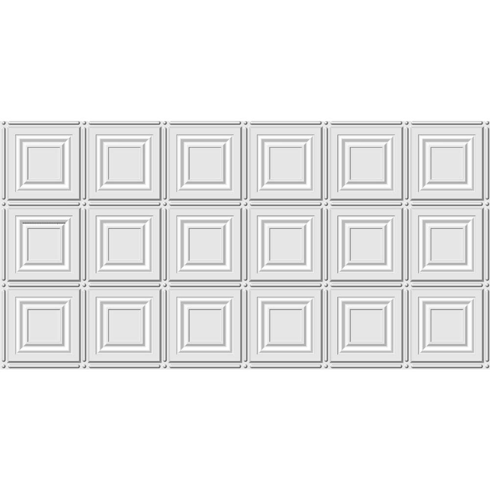 Glue Up Surface Mount Tiles Ceiling The Home Depot Glue Up Tin Style White Ceiling