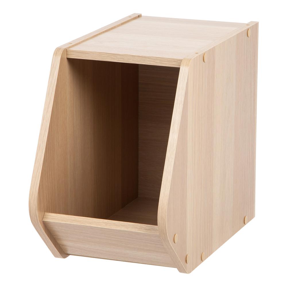 narrow wooden storage box
