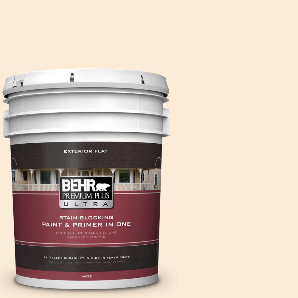 BEHR Premium Plus Ultra 8 oz. ICC90 Butter Yellow Matte Interior/Exterior Paint and Primer in