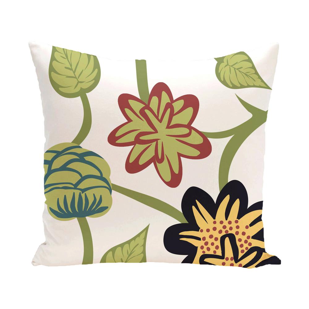 Navy Blue Tropical Floral Print Throw Pillow Pfn502bl14 16 The