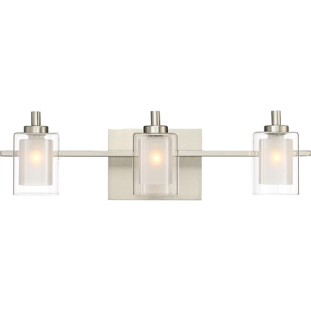 Quoizel Kolt 3 Light Brushed Nickel Vanity Light Klt8603bnled The Home Depot